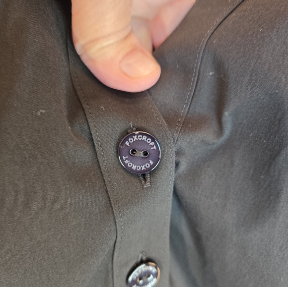 Foxcroft NYC Womens Sz 22W No Iron Black Casual Comfort Full Front Button Blouse - Picture 7 of 14